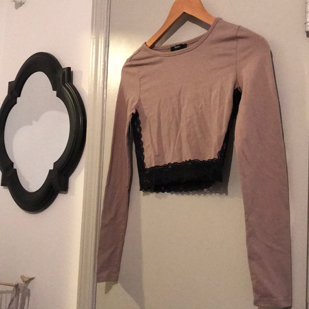 Forever 21 Cotton Crop Top with Lace